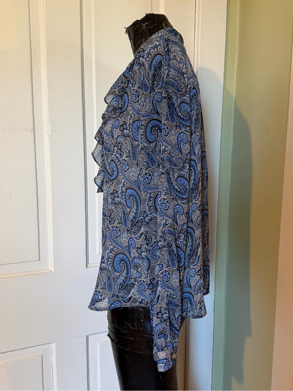 Tommy Hilfiger Paisley-print Ruffled Blouse - Size Large - Picture 4 of 10